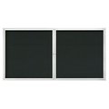 United Visual Products 72"x36" 3-Door Enclosed Outdoor Letterboard, Black Felt/Satin UV1163D-SATIN-BLACK